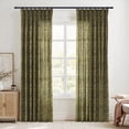 thumbnail image 1 of TWOPAGES 72 X 108 Inches Long Curtain 1 Panel Pinch Pleat Light Filtering Linen Blend Floral Print Drape for Guest Room, Ivy Brown, 1 of 6