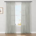 thumbnail image 1 of TWOPAGES 72"x63" Linen Blend Drape Boho Botanical Light Filtering Pinch Pleat Curtain for Kids Room, 1 Panel, Stripes, 1 of 5