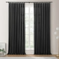 thumbnail image 1 of TWOPAGES Cotton Blend Curtain Room Darkening Pinch Pleat Textured Curtain for Bedroom, 1 Panel, 52"x108L, Black, 1 of 5