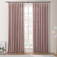 thumbnail image 1 of TWOPAGES Cotton Blend Curtain Light Filtering Pinch Pleat Textured Curtain for Bedroom, 1 Panel, 52"x108L, Coral, 1 of 6