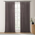 thumbnail image 1 of TWOPAGES Cotton Blend Curtain Room Darkening Pinch Pleat Textured Curtain for Bedroom, 1 Panel, 52"x108L, Purple, 1 of 5