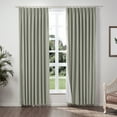 thumbnail image 1 of TWOPAGES 52 W X 84 L Inch Curtain Pinch Pleated Hanging Style Drapery Blackout Solid Linen Drapery for Bedroom, 1 Panel, Grey, 1 of 6