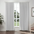thumbnail image 1 of TWOPAGES Faux Linen Curtain 84 W X 72 L Inch Pinch Pleated Hanging Style Blackout Privacy Protection Drape for Kitchen, 1 Panel, White, 1 of 6