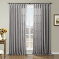 thumbnail image 1 of TWOPAGES Faux Linen Drape 42 W X 102 L Inch Pinch Pleated Hanging Style Room Darkening Privacy Protection Drape for Kitchen, 1 Panel, Rock Grey, 1 of 6