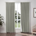 thumbnail image 1 of TWOPAGES Faux Linen Drape 72 W X 102 L Inch Pinch Pleated Hanging Style Blackout Privacy Protection Drape for Kitchen, 1 Panel, Grey, 1 of 6