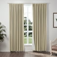 thumbnail image 1 of TWOPAGES Faux Linen Drape 72 W X 108 L Inch Pinch Pleated Hanging Style Blackout Privacy Protection Drape for Kitchen, 1 Panel, Light Khaki, 1 of 6