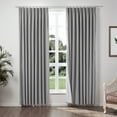 thumbnail image 1 of TWOPAGES Faux Linen Drape 72 W X 108 L Inch Pinch Pleated Hanging Style Blackout Privacy Protection Drape for Kitchen, 1 Panel, Rock Grey, 1 of 6