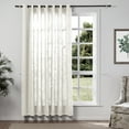 thumbnail image 1 of TWOPAGES Faux Linen Drape Grommet Room Darkening Curtain for Living Room, 1 Panel, 52"x84", Beige White, 1 of 5