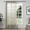 thumbnail image 1 of TWOPAGES Faux Linen Drape Grommet Room Darkening Curtain for Living Room, 1 Panel, 52"x84", Burlywood Birch, 1 of 5
