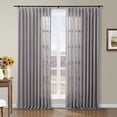 thumbnail image 1 of TWOPAGES 52 W X 108 L Inch Length Curtain Pinch Pleated Header Light Filtering Drape Linen Blend Drapery for Bedroom, 1 Panel, Rock Grey, 1 of 6