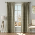 thumbnail image 1 of TWOPAGES Faux Linen Pinch Pleat Print Curtain Light Filtering Drape for Bed Room, 1 Panel, Custom, Windowpane, 1 of 4