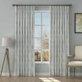 thumbnail image 1 of TWOPAGES Light Filtering 52 X 108 Inches Long Drape 1 Panel Pinch Pleat Linen Blend Curtain for Bedroom, Large Block Fog, 1 of 6