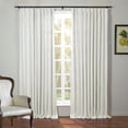 thumbnail image 1 of TWOPAGES Kyla Collection Room Darkening Lined Faux Linen Pinch Pleated Curtain, 40"x96", 1 Panel, Warm White, 1 of 6