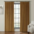 thumbnail image 1 of TWOPAGES Light Blocking Velvet Curtain Pinch Pleated Drape for Bedroom, 1 Panel, Custom, Sable, 1 of 6