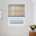 thumbnail image 1 of TWOPAGES Light Filtering 36"x72" Woven Cordless Bamboo Blinds Ramie Roman Shade for French Doors, Almond, 1 of 6