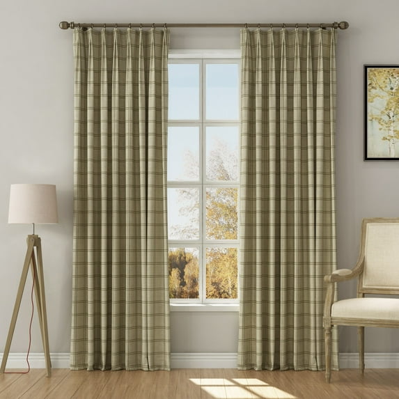 TWOPAGES Light Filtering 72 X 96 Inches Long Curtain 1 Panel Pinch Pleat Top Window Treatment for Living Room, Double Windowpane