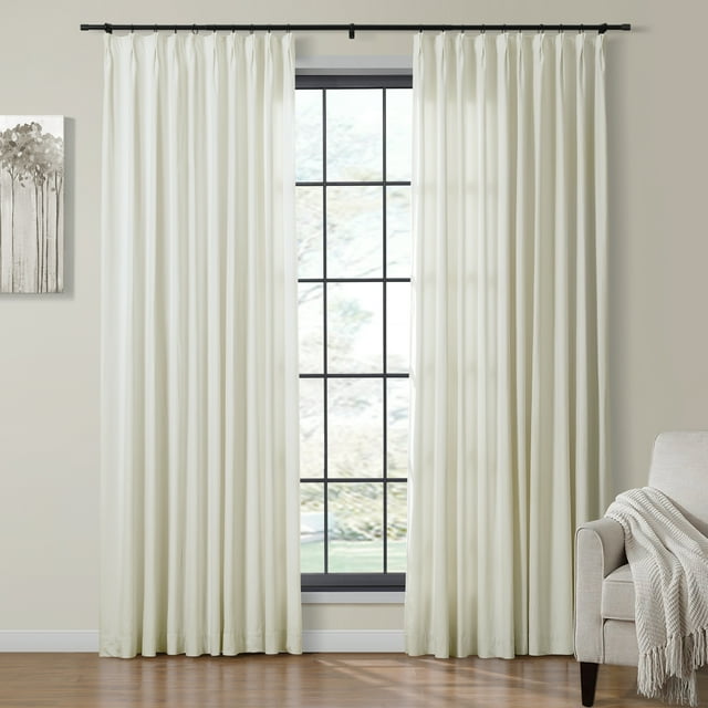 TWOPAGES Light Filtering Drape Pinch Pleat Curtain Window Treatment for Bedroom, 1 Panel, 52"x96", Beige
