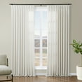 thumbnail image 1 of TWOPAGES Linen Blend 26 W X 63 L Inch Room Darkening Drape Pinch Pleat Privacy Protection Curtain for Bedroom, 1 Panel, Ivory White, 1 of 6