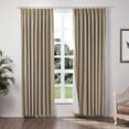 thumbnail image 1 of TWOPAGES Linen Blend 42 W X 108 L Inch Blackout Drape Pinch Pleat Privacy Protection Curtain for Bedroom, 1 Panel, Taupe Grey, 1 of 6