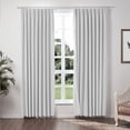 thumbnail image 1 of TWOPAGES Linen Blend 42 W X 108 L Inch Blackout Drape Pinch Pleat Privacy Protection Curtain for Bedroom, 1 Panel, White, 1 of 6