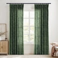 thumbnail image 1 of TWOPAGES Linen Blend 72 X 72 Inches Long 1 Panel Curtain Pinch Pleated Light Filtering Leaves Print Curtain for Living Room, Moss, 1 of 6