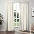 thumbnail image 1 of TWOPAGES Linen Blend Drape 26 W X 63 L Inch Blackout Pinch Pleat Top Privacy Protection Drape for Patio Door, 1 Panel, Ivory White, 1 of 6