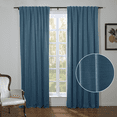 thumbnail image 1 of TWOPAGES Linen Curtain with Room Darkening Liner, Midnight 50Wx84L Kyla Collection ( 1 Panel ), 1 of 6