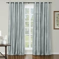 thumbnail image 1 of TWOPAGES Luxury Black Grommet 42 W X 102 L Inch Curtain 100% Dupioni Silk Light Filtering Drape for Bedroom, 1 Panel, Ice Blue, 1 of 6