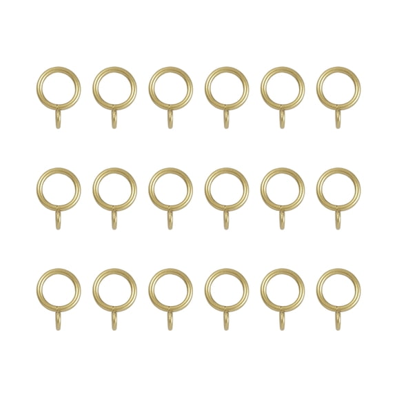 TWOPAGES Milo Warm Gold Cafe Curtain Rings with Eyelets, Inner Diameter 0.75 Inch (Pack of 12)