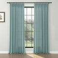 thumbnail image 1 of TWOPAGES Pinch Pleat Curtain 26 W X 84 L Inch Wool Light Filtering Soft Drapery for Kitchen, 1 Panel, Light Blue, 1 of 5