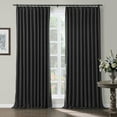 thumbnail image 1 of TWOPAGES Pinch Pleat Curtain Blackout  Light Blocking Drape for Living Room, 1 Panel, 52"x108", Black, 1 of 6