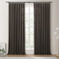 thumbnail image 1 of TWOPAGES Pinch Pleat Drape Cotton Blend Light Filtering Curtain for Bedroom, 1 Panel, 52"x108", Brown, 1 of 5