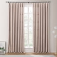thumbnail image 1 of TWOPAGES Pinch Pleat Drape Cotton Blend Light Filtering Curtain for Bedroom, 1 Panel, 52"x108", Pink, 1 of 6