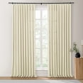thumbnail image 1 of TWOPAGES Pinch Pleat Drape Cotton Blend Light Filtering Curtain for Bedroom, 1 Panel, 52"x108", Seedpearl, 1 of 5