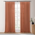 thumbnail image 1 of TWOPAGES Polyester Cotton Curtain Light Filtering Pinch Pleat Drape for Bedroom, 1 Panel, 52"x63", Flame, 1 of 6