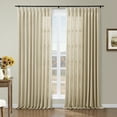 thumbnail image 1 of TWOPAGES Polyester Linen 26 W X 84 L Inch Pinch Pleat Curtain Room Darkening Privacy Protection Drape for Bedroom, 1 Panel, Light Khaki, 1 of 6