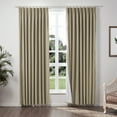 thumbnail image 1 of TWOPAGES Polyester Linen Drape 72 W X 96 L Inch Pinch Pleat Header Blackout Privacy Protection Drape for Bedroom, 1 Panel, Taupe Grey, 1 of 6