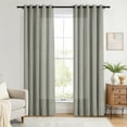 thumbnail image 1 of TWOPAGES Polyester Linen Curtain 72 W X 96 L Inch Grommet Header Light Filtering Privacy Protection Drape for Bedroom, 1 Panel, Grey, 1 of 6
