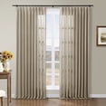 thumbnail image 1 of TWOPAGES 52 W X 96 L Inch Drapery Pinch Pleated Top Light Filtering Curtain Soft Linen Textured Drape for Bedroom, 1 Panel, Grey Beige, 1 of 6