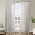 thumbnail image 1 of TWOPAGES 52 W X 84 L Inch Curtain Pinch Pleated Hanging Style Drapery Room Darkening Solid Linen Drapery for Bedroom, 1 Panel, Beige White, 1 of 6