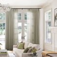 thumbnail image 1 of TWOPAGES Polyester Pinch Pleat Curtain 52 X 120 Inches Long 1 Panel Window Treatment Sheer Curtain for Bedroom, Sandstone, 1 of 6