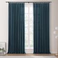 thumbnail image 1 of TWOPAGES Light Filtering Curtain Cotton Drape Pinch Pleat Curtain for Living Room, 1 Panel, 52"x84", Navy, 1 of 6