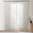 thumbnail image 1 of TWOPAGES Light Filtering Curtain Cotton Drape Pinch Pleat Curtain for Living Room, 1 Panel, 52"x84", Off White, 1 of 6