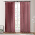 thumbnail image 1 of TWOPAGES Room Darkening Drape Cotton Pinch Pleat Curtain Solid Drape for Bedroom, 1 Panel, 52"x84", Burgundy, 1 of 5