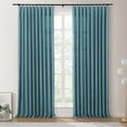 thumbnail image 1 of TWOPAGES Room Darkening Drape Cotton Pinch Pleat Curtain Solid Drape for Bedroom, 1 Panel, 52"x84", Sea Port, 1 of 5