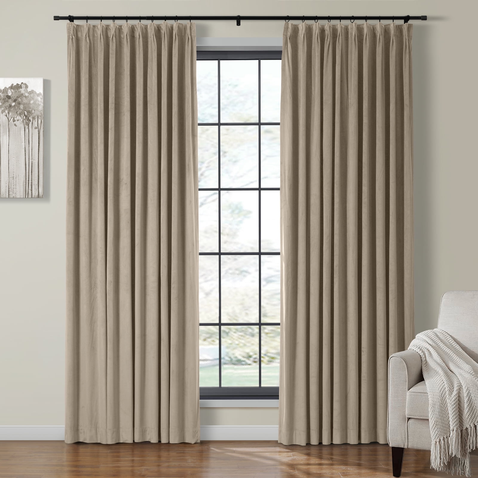 TWOPAGES Room Darkening Drape Pinch Pleat Hanging Style Curtain for ...