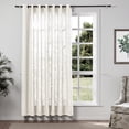 thumbnail image 1 of TWOPAGES Room Darkening Grommet Drape Linen Blend Curtain for Kids Room, 1 Panel, 52"x63", Ivory White, 1 of 5