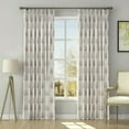 thumbnail image 1 of TWOPAGES Linen Textured 52 X 96 Inches Long Drape 1 Panel Light Filtering Print Curtain for Living Room, Large Block Pink, 1 of 6