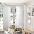 thumbnail image 1 of TWOPAGES Semi Sheer Drape 84 X 63 Inches Long 1 Panel Light Filtering Pinch Pleated Curtain for Bedroom, Natural, 1 of 6