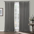 thumbnail image 1 of TWOPAGES Light Blocking Curtain Pinch Pleat Drape for Living Room, 1 Panel, 52"x84", Dark Grey, 1 of 6